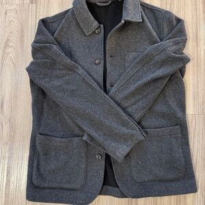 Faherty Dark Gray Wool Blend Shirt Jacket